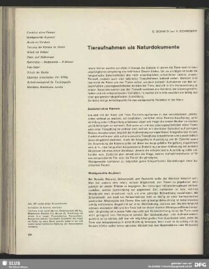 Tieraufnahmen als Naturdokumente