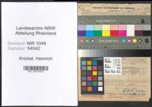 Entnazifizierung Heinrich Krichel , geb. 28.02.1892 (Buerovorsteher)