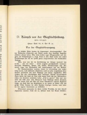 D. Kämpfe vor der Siegfriedstellung