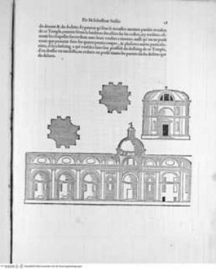 Quinto libro d'Architettura di Sabastiano Serlio Bolognese, ..., Folio 28: Kirche, Längsschnitt, Detail