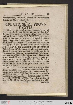 De creatione et providentia