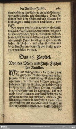 Das 16. Capitel. Von den Meer- und Fluß-Fischen der Antillen