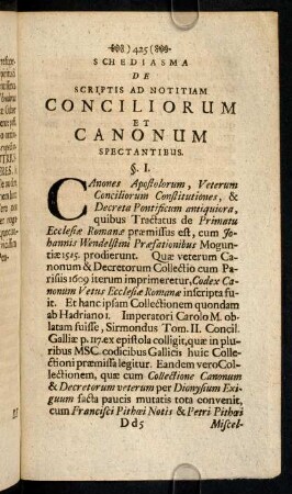 425-453, Schediasma De Scriptis Ad Notitiam Conciliorum ...