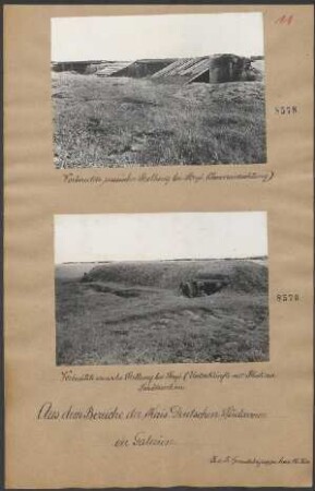 Vorbereitete rußische Stellung bei Stryi (Unterkünfte mit Blick zur Schützenlinie)