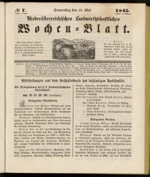 No 7. Donnerstag den 15. Mai 1845
