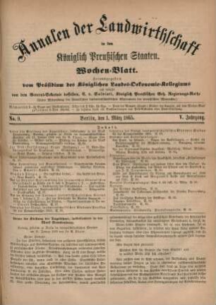 No. 9. Berlin, den 1. März 1865. V. Jahrgang.