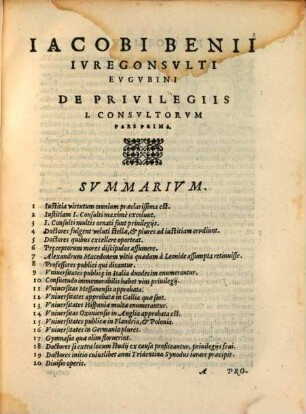 De Privilegiis Juris Consultorum liber
