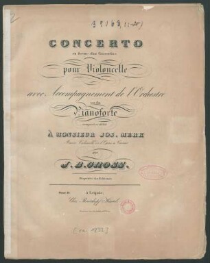 Concerto en forme d'un Concertino pour Violoncelle avec Accompagnement de l'Orchestre ou du Pianoforte : Oeuv. 14.