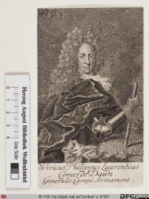 Bildnis Wirich (Philipp Lorenz) Reichsgraf von Dhaun (Daun), 1710 Fürst von Tiano u. Marchese von Rivoli
