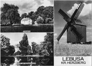 Lebusa. Bockmühle u.a. Ansichten, Ansichtskarte