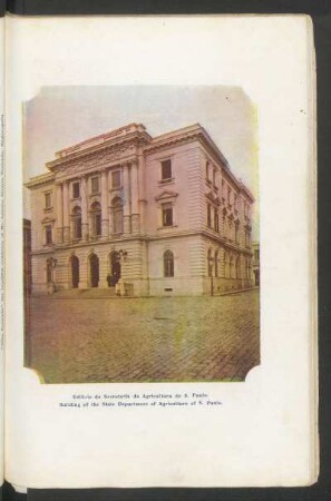 [Fotogravura do] Edifício da Secretaria da Agrícultura de S. Paulo
