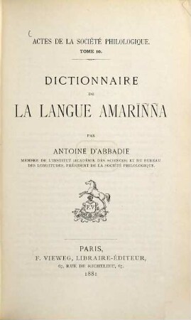 Dictionnaire de la langue Amariñña