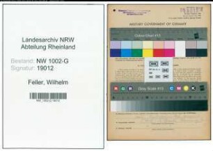Entnazifizierung Wilhelm Feller, geb. 29.01.1915 (Angestellter)