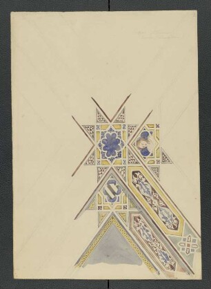 Pistoia, Sakristei von San Francesco, Detail der Deckenmalerei [Carl Luckow, zeichnerischer Nachlass]