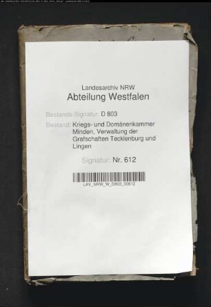 Erbkaufkontrakte über die im Osnabrückischen belegenen verkauften königlich tecklenburgischen Eigenbehörigen