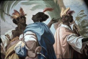 Verehrung der Ecclesia durch die vier Erdteile