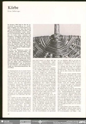 Körbe : Handwerk – Kunsthandwerk – Formgestaltung