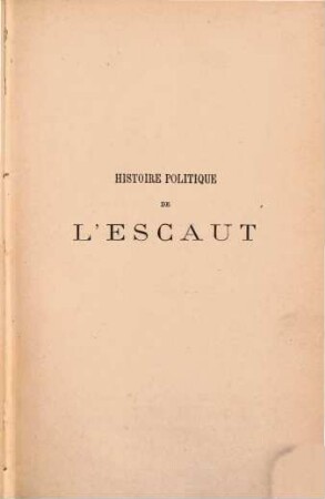 Histoire politique de l'Escaut