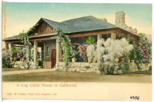 Kalifornien. A Log Cabin House