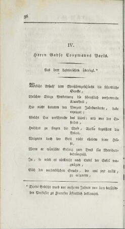 IV. Herrn Gadso Coopmanns Varis.