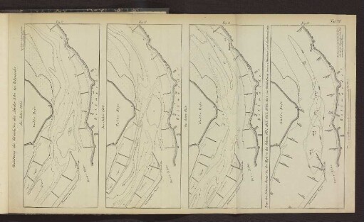 Taf. VI Gestaltung des Strombettes der Norder Elbe bei Billwärder im Jahre 1845 ...