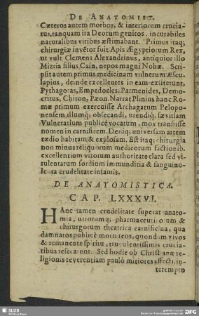 De Anatomistica. Cap. LXXXVI.