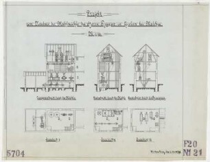 Technische Zeichnung : Projekt zum Neubau der Mahlmühle des Herrn Reupert in Gielow bei Malchin