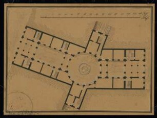 Passage, Berlin Monatskonkurrenz Februar 1832: Grundriss Erdgeschoss; Maßstabsleiste