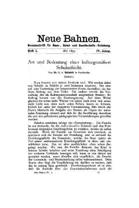 Art und Bedeutung einer kulturgemäßen Schulaufsicht : (Schluß)