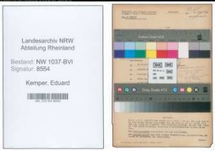 Entnazifizierung Eduard Kemper , geb. 15.10.1906 (Schlosser)