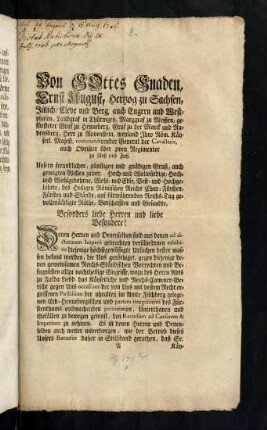 1-12, Von Gottes Gnaden, Ernst August, Herzog zu Sachsen...