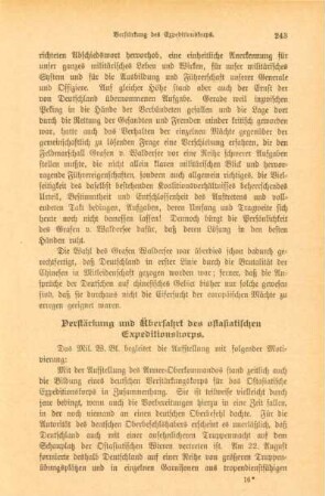 Verstärkung und Überfahrt des ostasiatischen Expeditionskorps