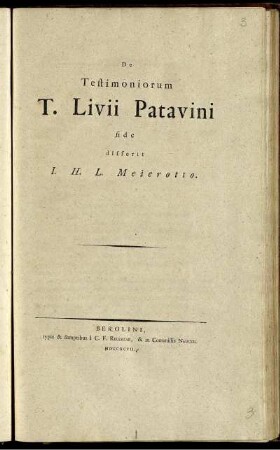 De Testimoniorum T. Livii Patavini