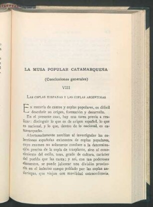 VIII - Las coplas hispanas y las coplas argentinas