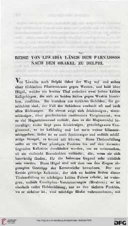 Reise von Liwadia längs dem Parnassos nach dem Orakel zu Delphi