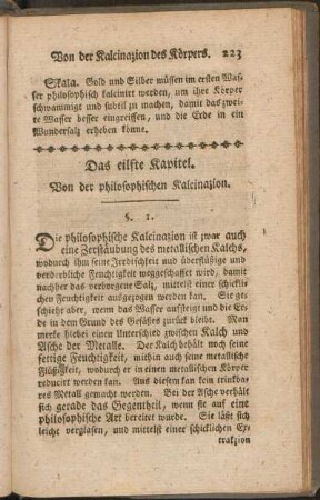 Das eilfte Kapitel. Vonder philosophischen Kalcinazion