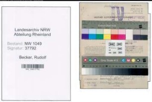 Entnazifizierung Rudolf Becker , geb. 27.08.1913 (Verkaeufer)