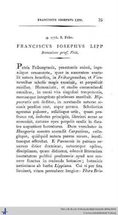 Franciscus Iosephus Lipp.