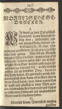 Moralische Gedanken.