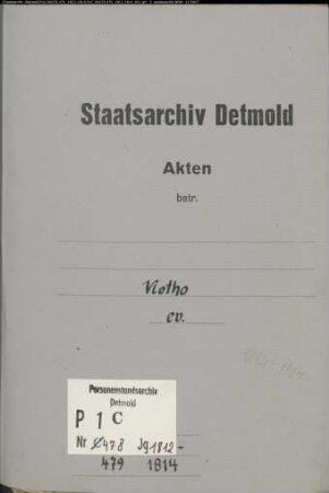 Belegakten zum Heiratsregister der evangelisch-lutherischen Gemeinde Vlotho, Kreis Herford (1812-1814)