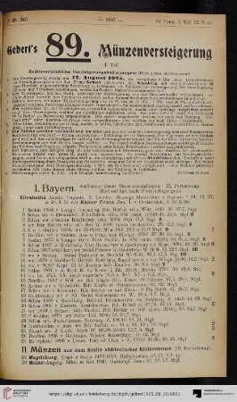 II. Münzen aus dem Besitz süddeutscher Kleinrentner (Nr. 28-177)
