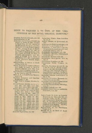 5. Index to Vols. I to XXIX of the Proceedings of the Institute.