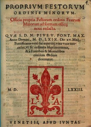 Proprium festorum ordinis minorum