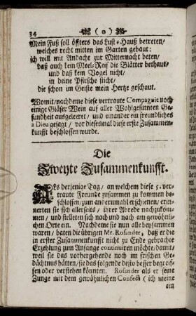 Die Zweyte Zusammenkunfft.