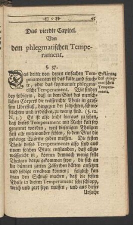 Das vierdte Capitel. Von dem phlegmatischen Temperament