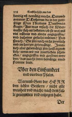Uber den Einhundert und vierdten Psalm.