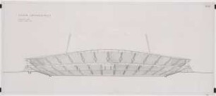Stadion Oberwiesenfeld, München: Innenseite West, Schnitt Nord-Süd, (1:200)