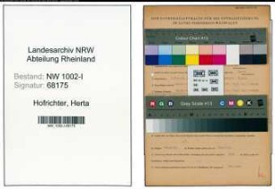 Entnazifizierung Herta Hofrichter , geb. 04.02.1908 (Korrespondentin)