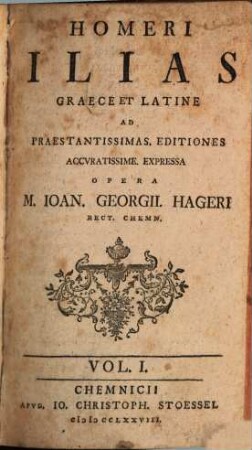 Homeri Ilias : Graece Et Latine. 1