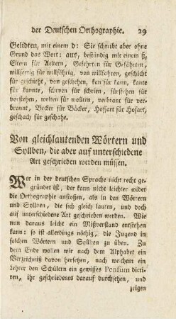Von gleichlautenden Wörtern und Syllben, die aber auf unterschiedene Art geschrieben werden müssen
